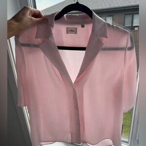 Wilfred soft pink silk-like blouse